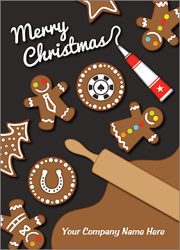 Casino Gingerbread Christmas Card