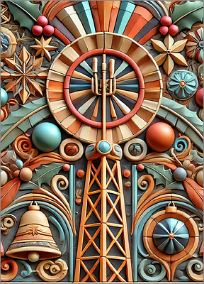 Cell Tower Christmas Card Delightful (Glossy White) 