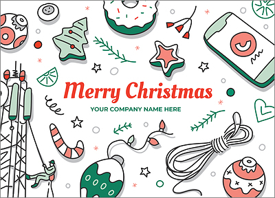 Cell Tower Merry Holiday Card