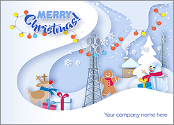 Cell Tower Snowflakes Card