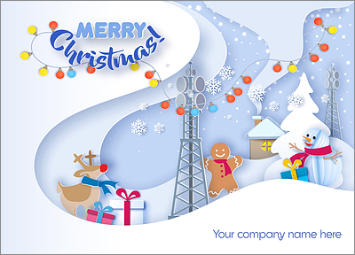Cell Tower Snowflakes Card