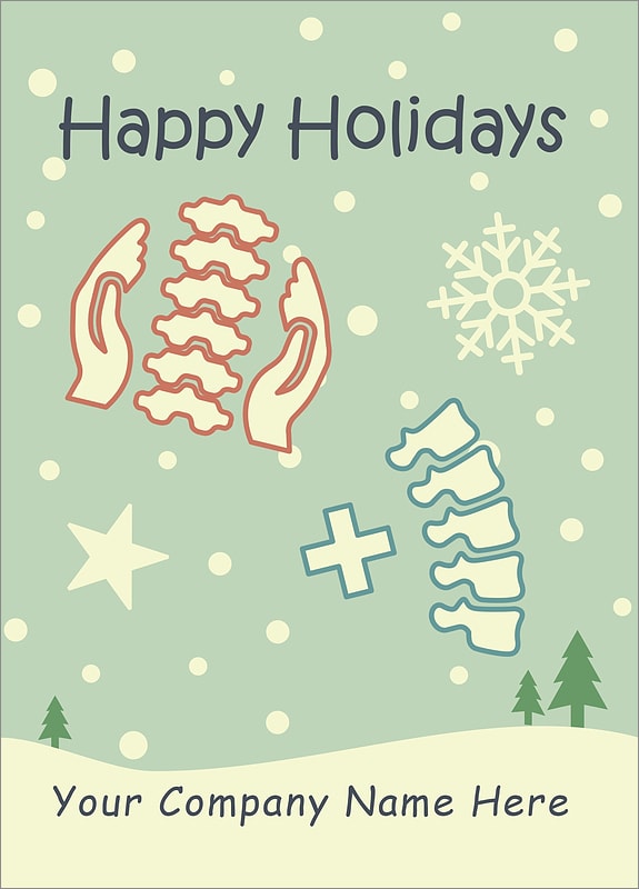 Chiropractor Snowfall Christmas Cards Customized For Your Business