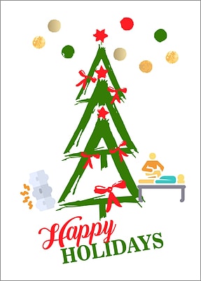 Chiropractors Tree Holiday Card