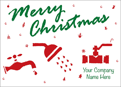 Christmas Plumbing Card (Glossy White) 