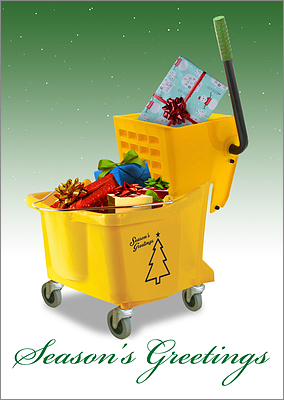 Cleaning Service Greeting Card (Glossy White) 