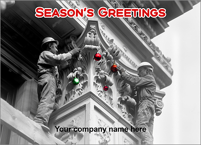 Column Greetings Card for Christmas (Glossy White) 