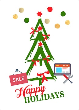 Computer Tree Holiday Card