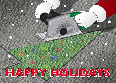 Concrete Cutting Christmas Card