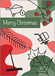Concrete Holly Holiday Card