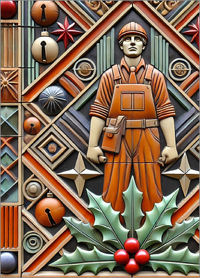 Construction Christmas Card Elated (Glossy White) 