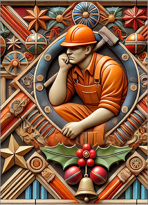 Construction Christmas Card Gleaming