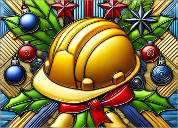 Construction Christmas Card Ornate