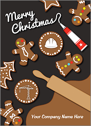 Construction Gingerbread Holiday Card
