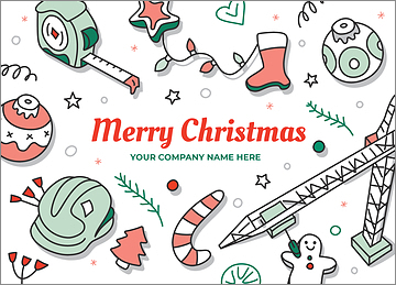 Construction Merry Holiday Card