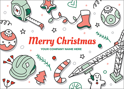 Construction Merry Holiday Card