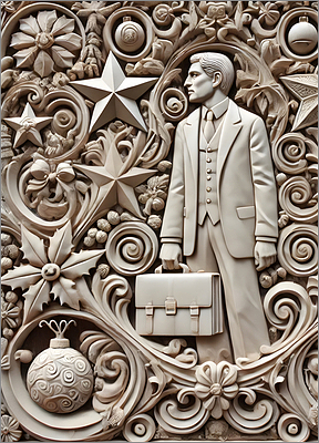 Corporate Christmas Card Rustic (Glossy White) 