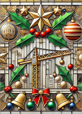 Crane Christmas Card Charming