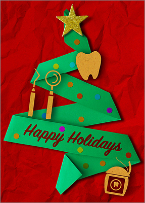 Dental Green Tree Card (Glossy White) 