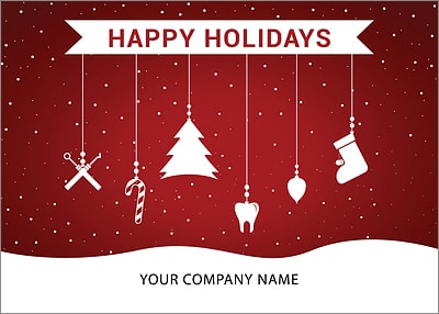Dentists Ornaments Holiday Card (Glossy White) 
