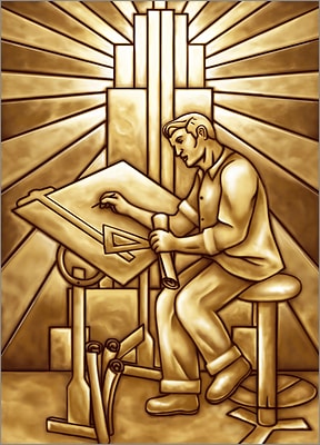 Drafting Table Christmas Card