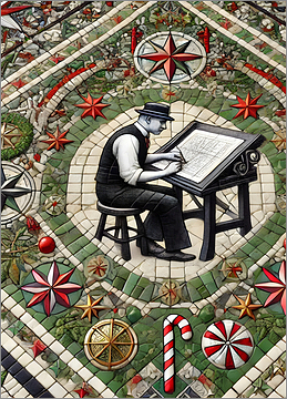 Draftsman Christmas Card Geometric