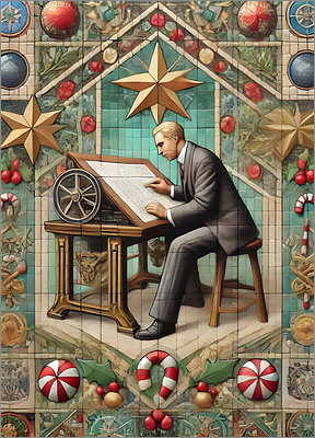 Draftsman Christmas Card Modern