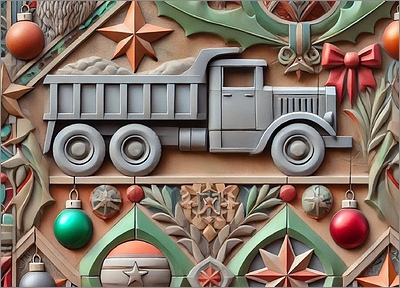 Dump Truck Christmas Card Dashing