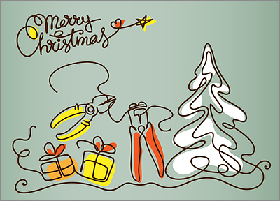 Electric Christmas Card (Glossy White) 