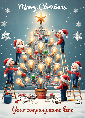 Electrical Christmas Card Glitz