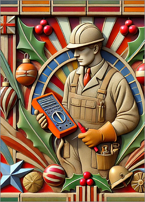 Electrical Christmas Card Luminous (Glossy White) 