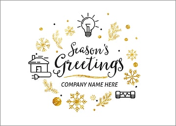 Electricians Icons Christmas Card