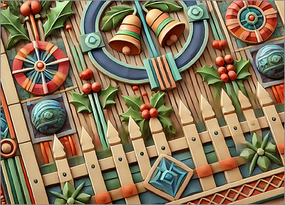 Fence Christmas card  Merry