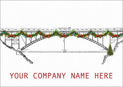Festive Bridge Christmas Card
