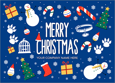 Festive Pet Card (Glossy White) 