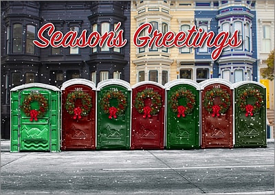 Festive Potties Christmas Card