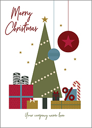 Financial Green Tree Christmas Card