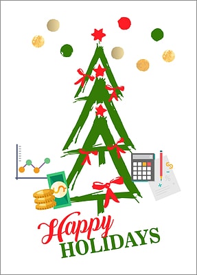 Financial Tree Holiday Card (Glossy White) 