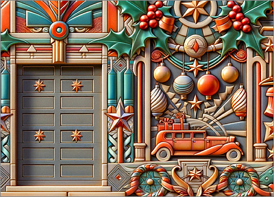 Garage Door Christmas Card Stress