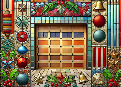 Garage Door Christmas card Timeless (Glossy White) 