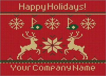 Golf Reindeer Christmas Card