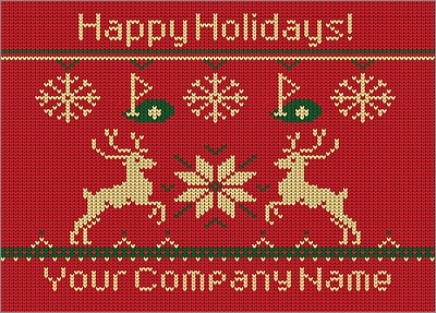 Golf Reindeer Christmas Card