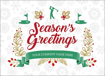 Golf Snowflake Christmas Card