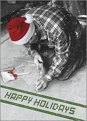 Happy Holidays Tile worker