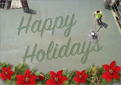 Holiday Concrete Christmas Card (Glossy White) 