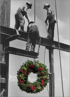 Holiday Iron Greeting Card (Glossy White) 