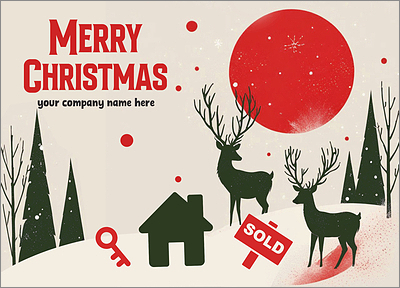 Holiday Real Estate Card Cheer (Glossy White) 