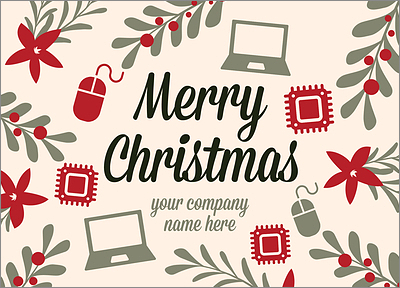 Holiday Tech Greeting Card (Glossy White) 