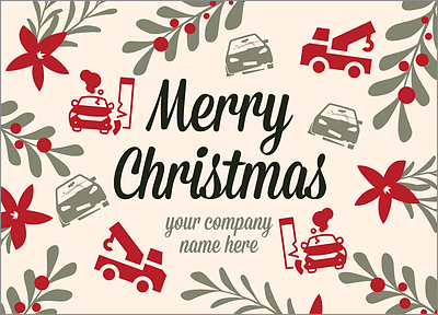Holiday Tow Truck Card
