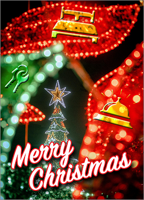 Hotel Bright Lights Card (Glossy White) 