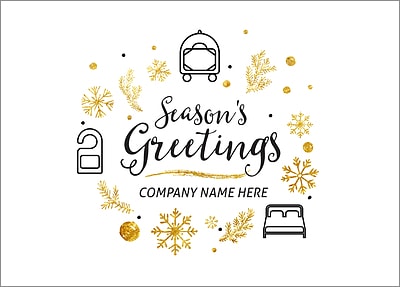 Hotel Icons Christmas Card (Glossy White) 